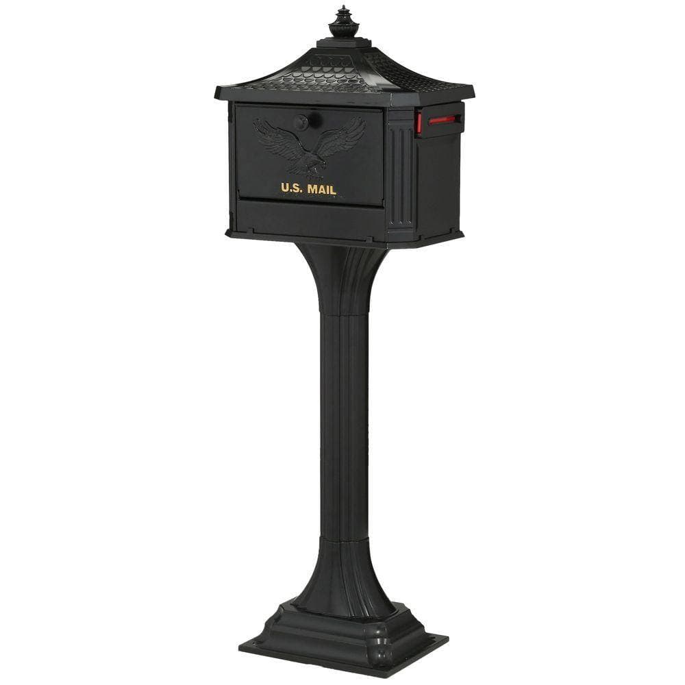 Pedestal Locking Mailbox – Black